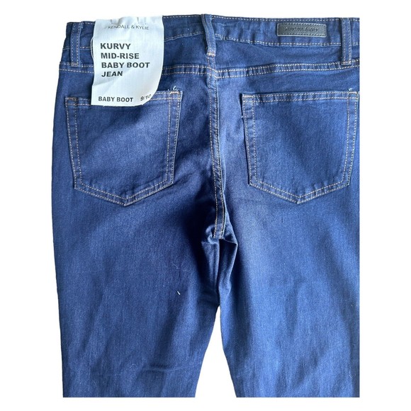 Kendall Kylie Jeans Kurvy Mid Rise Baby Boot Jean Size 9/10 Dark Wash - Picture 5 of 13